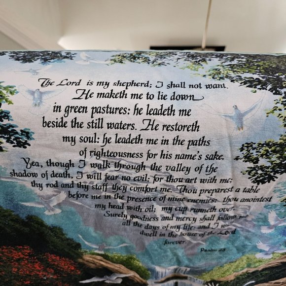 Spring Industries Psalm Wall Hanging Fabric Panel #9757 Horse Doves 42" x 32" - Picture 2 of 8